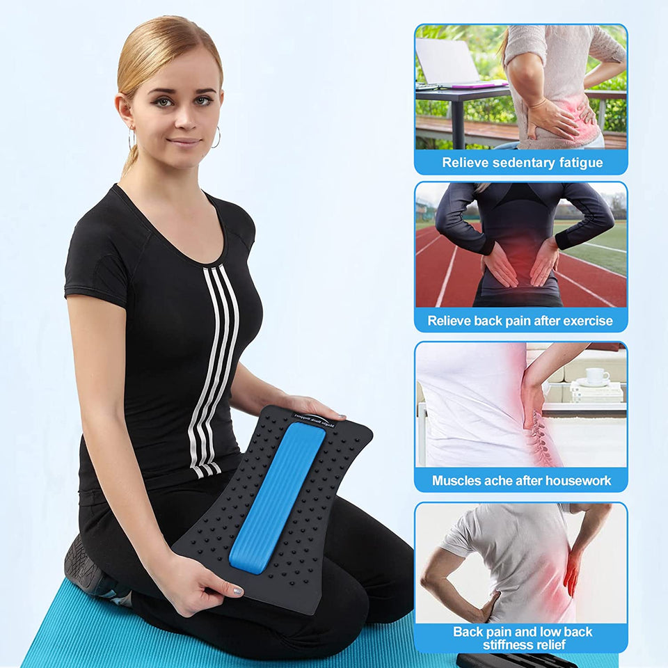 Back Stretcher, Back Cracking Device, Adjustable Household Multi Level Back Massager Board for Stress Relief with 3 adjustable levels