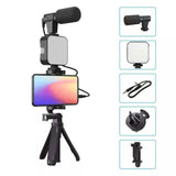 Vlogging Kit, Video Making kit, with Microphone, Led Light, Mobile Phone DSLR Camera Video Recording with Tripod Shoot Mic 360 LED Remote Selfie Light for Live Streaming Short Film
